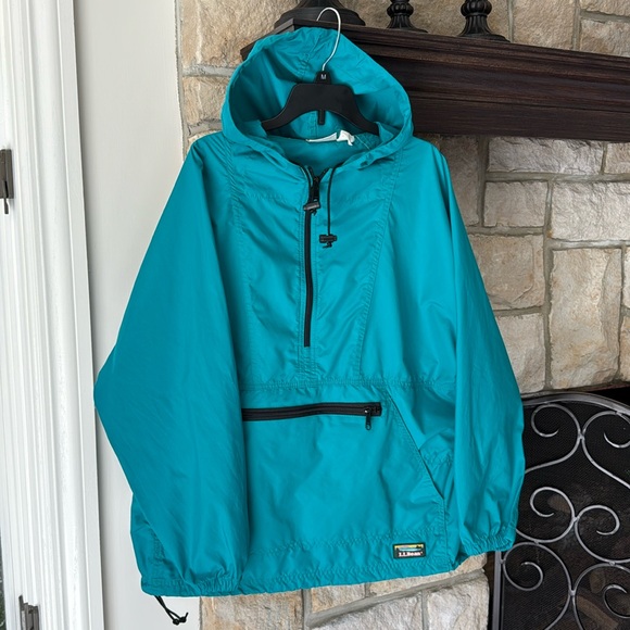 Vintage L.L. Bean Windbreaker Women’s Anorak Pullover Teal Outdoor‎ Hiking Ski M - Picture 3 of 17